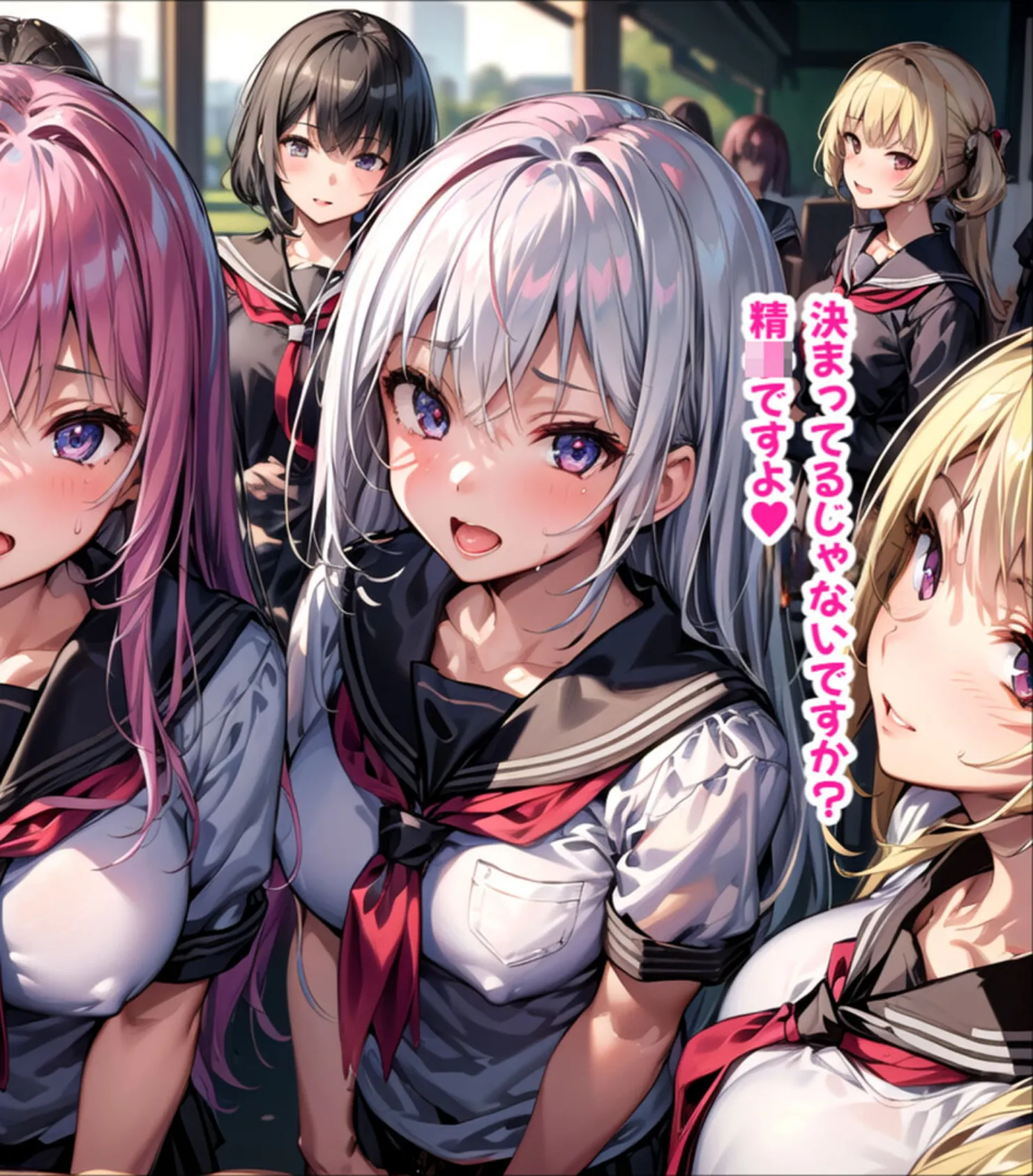 ハーレム女学園〜ハメてもハメても終わらない●●●●だらけのハーレム学園生活〜【1ぺージ1コマのマンガ風完全ストーリー】 モザイク版 10ページ