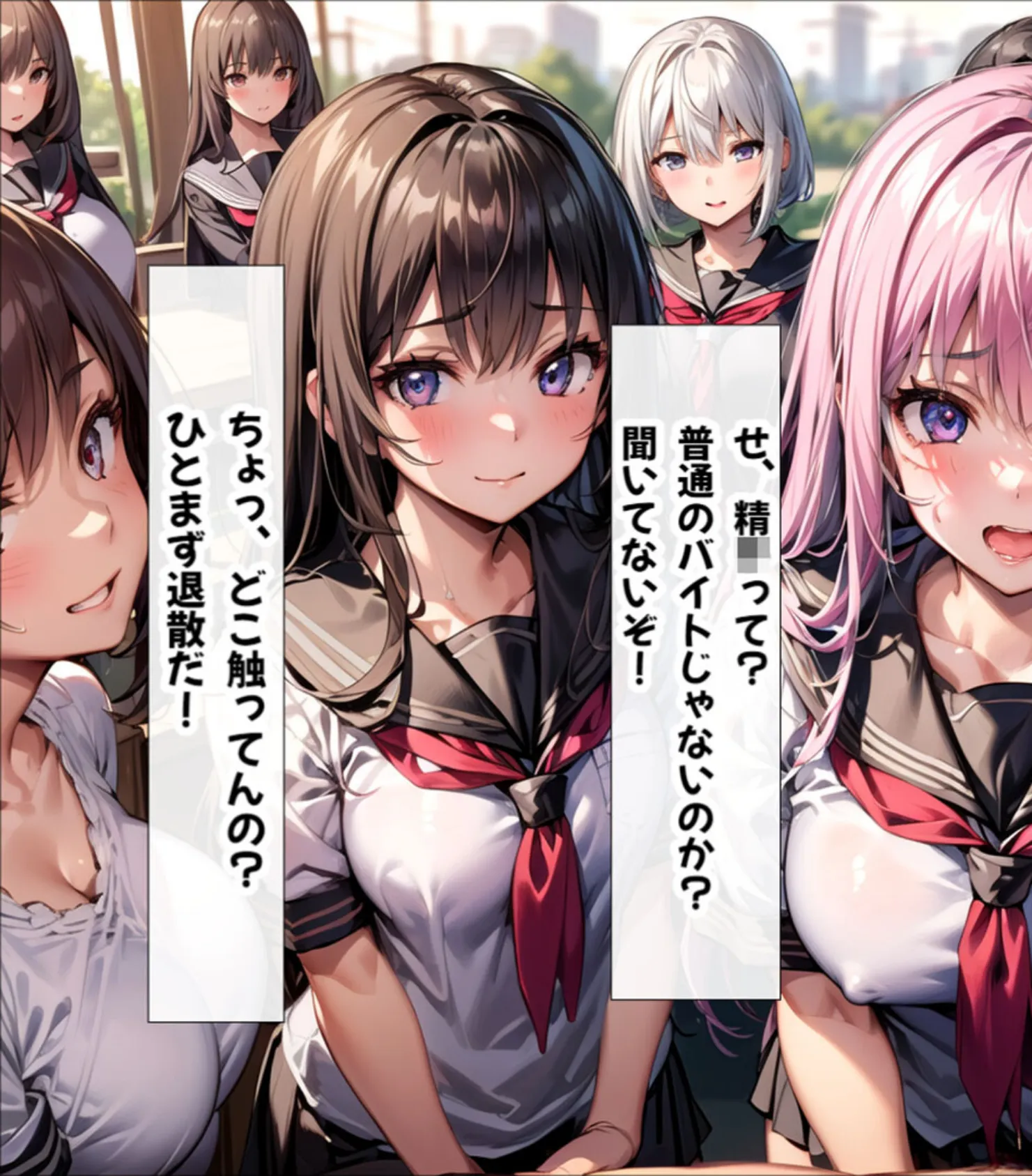 ハーレム女学園〜ハメてもハメても終わらない●●●●だらけのハーレム学園生活〜【1ぺージ1コマのマンガ風完全ストーリー】 モザイク版 11ページ