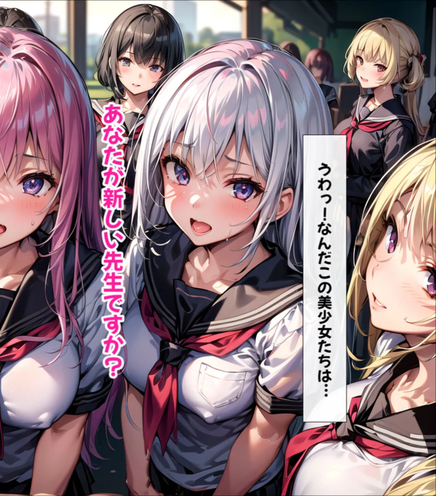 ハーレム女学園〜ハメてもハメても終わらない●●●●だらけのハーレム学園生活〜【1ぺージ1コマのマンガ風完全ストーリー】 モザイク版 6ページ