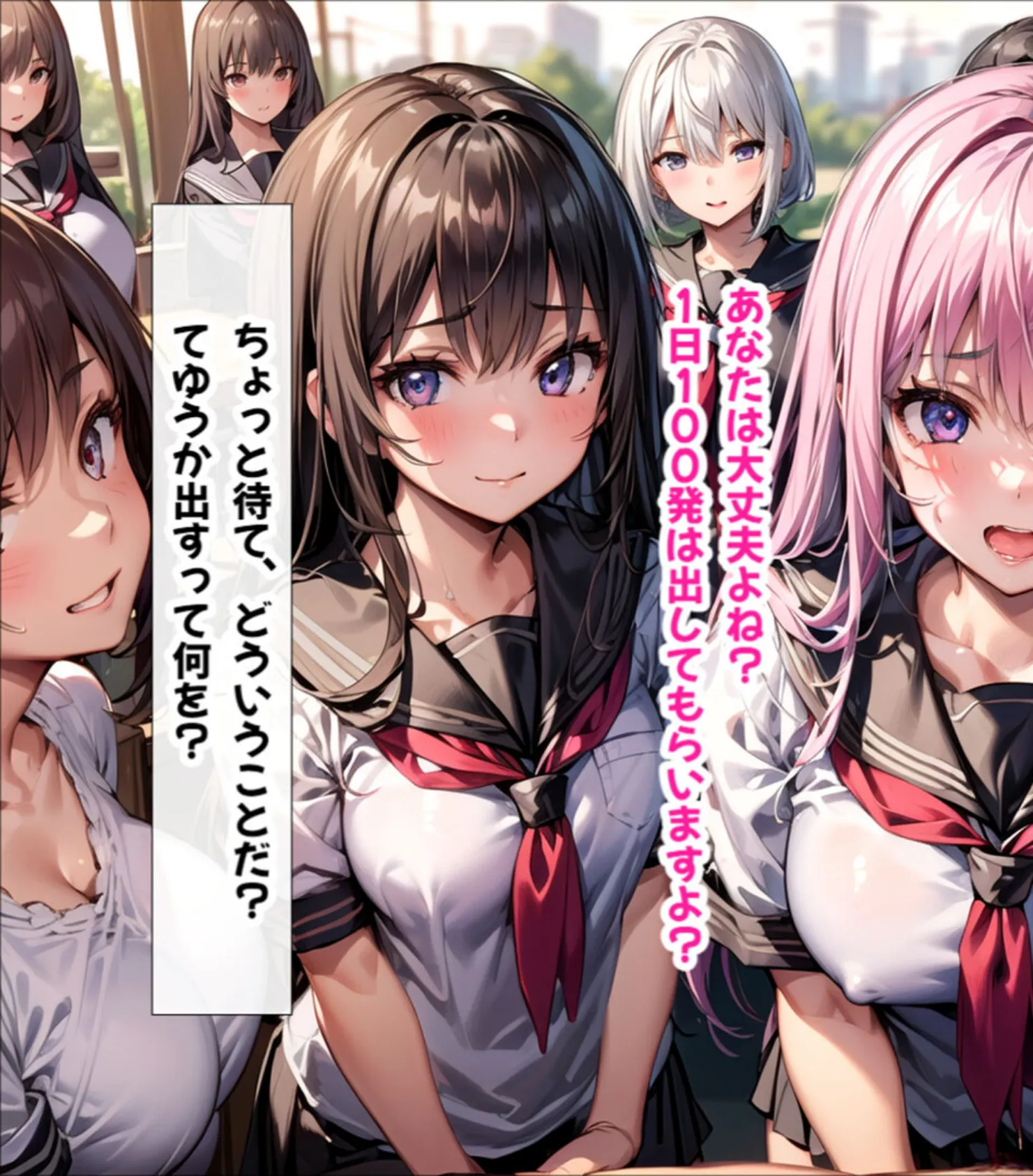 ハーレム女学園〜ハメてもハメても終わらない●●●●だらけのハーレム学園生活〜【1ぺージ1コマのマンガ風完全ストーリー】 モザイク版 9ページ