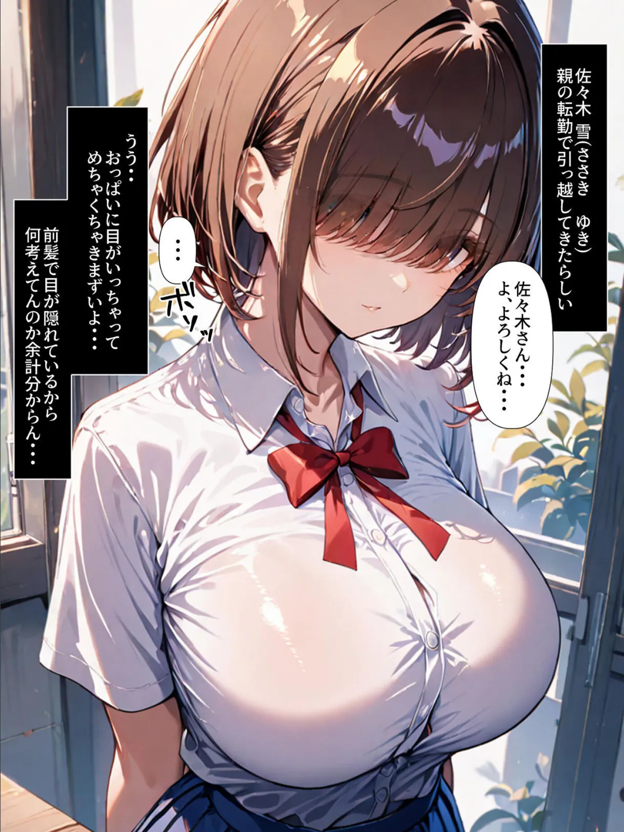 ヤリ●●達に目をつけられてしまった目隠れ巨乳転校生 モザイク版 4ページ